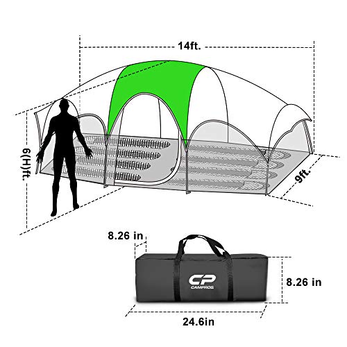 8 Person Weather Resistant Camping Tent with Carry Bag G826