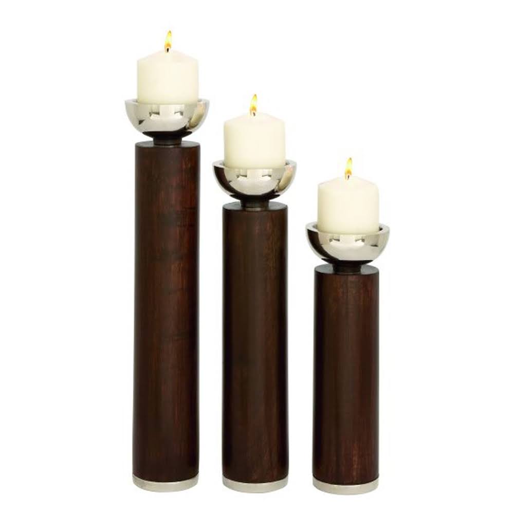 Wood Candle Holder Set of 3 F45741