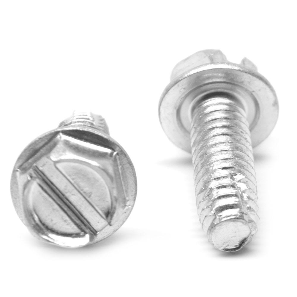 #12-24 x 1 1/2 Coarse Thread Slotted Hex Washer Head Screw G4401
