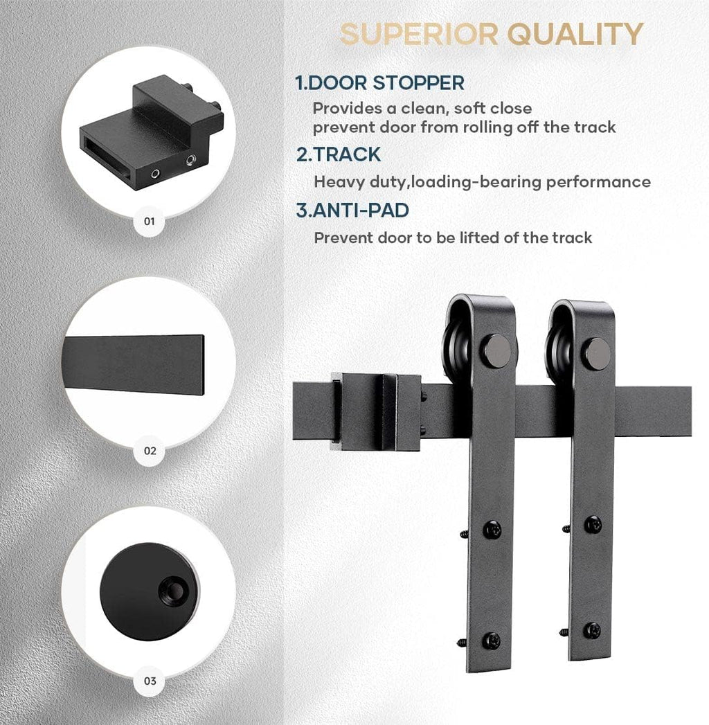 6 FT Mini Sliding Double Barn Door Hardware Track Kit M88095