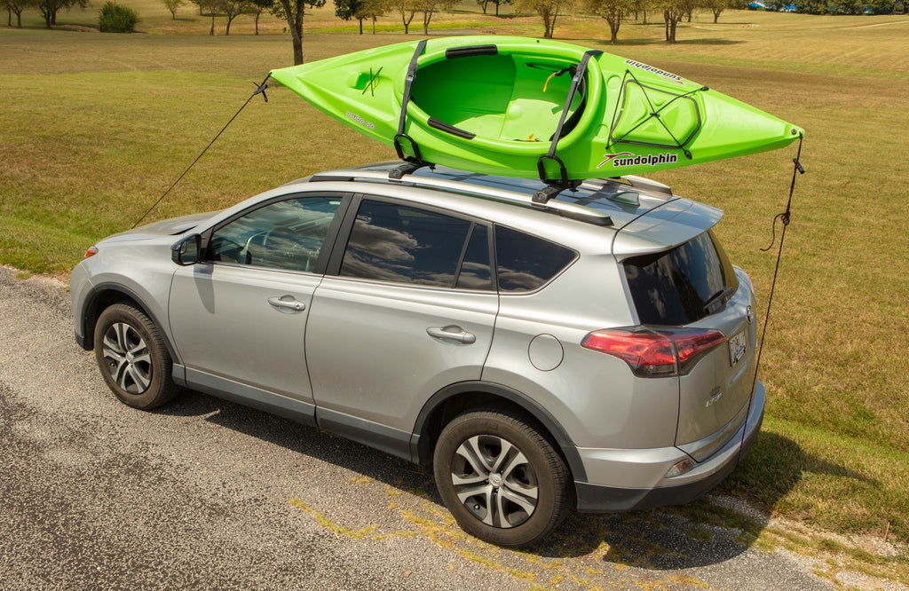 Black Roof-Mounted Kayak Carrier with Straps & Hardware R75887