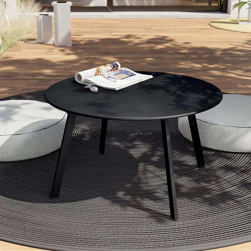 Black Round Metal End Table J272594