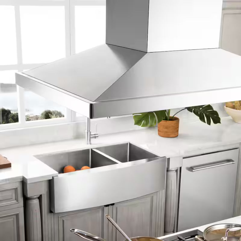 36 in. 400 CFM Ducted Island Mount Range Hood in Stainless Steel B413