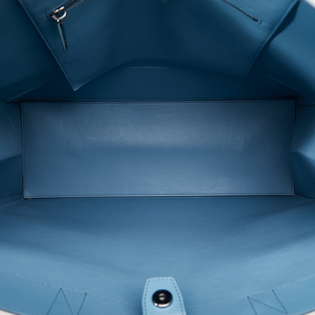 Blue Calf Leather Tote Bag P5606
