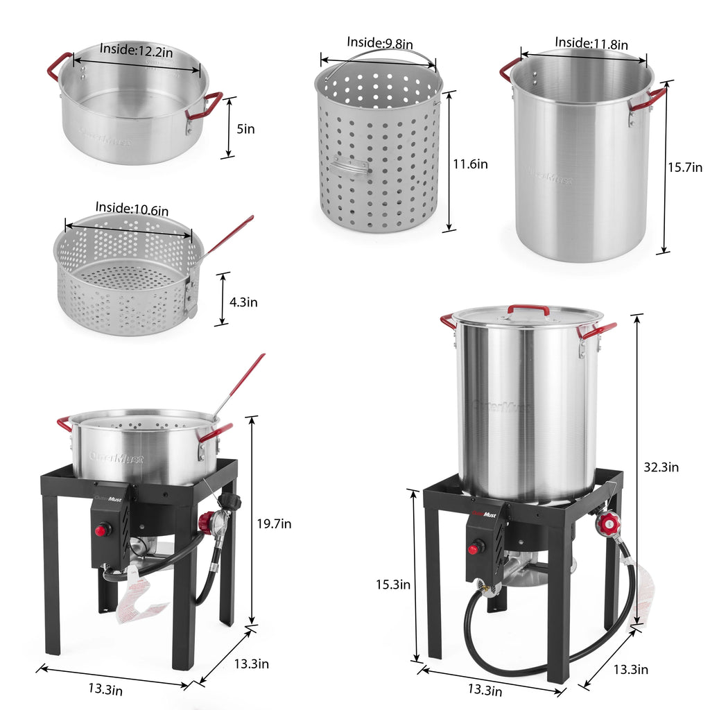 30 QT Turkey Fryer with Basket and Burner Set R79904
