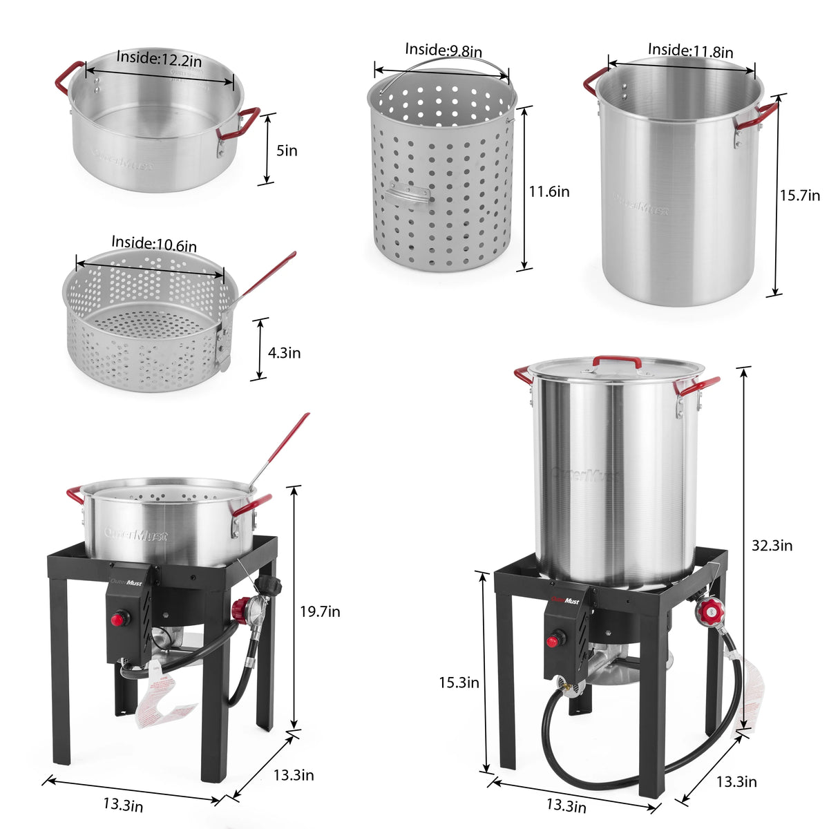 30 QT Turkey Fryer with Basket and Burner Set R79904