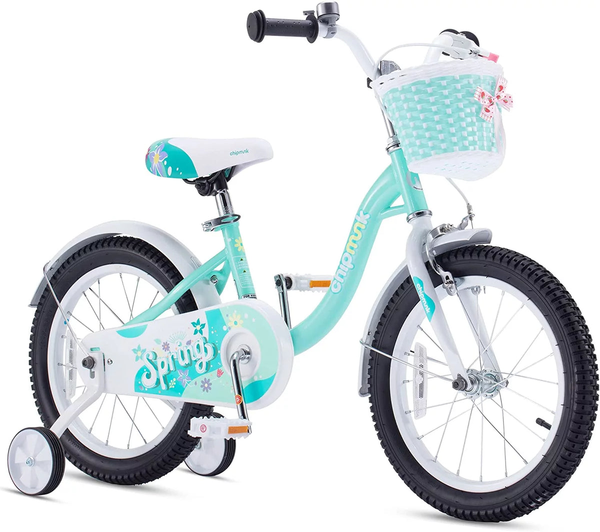 Green 14 Inch Kids Bike with Basket Y930213
