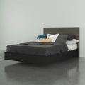 Grey and Black Full Platform Bed with Headboard Q585109