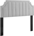 Light Gray Channel Tufted Performance Velvet Headboard G34262
