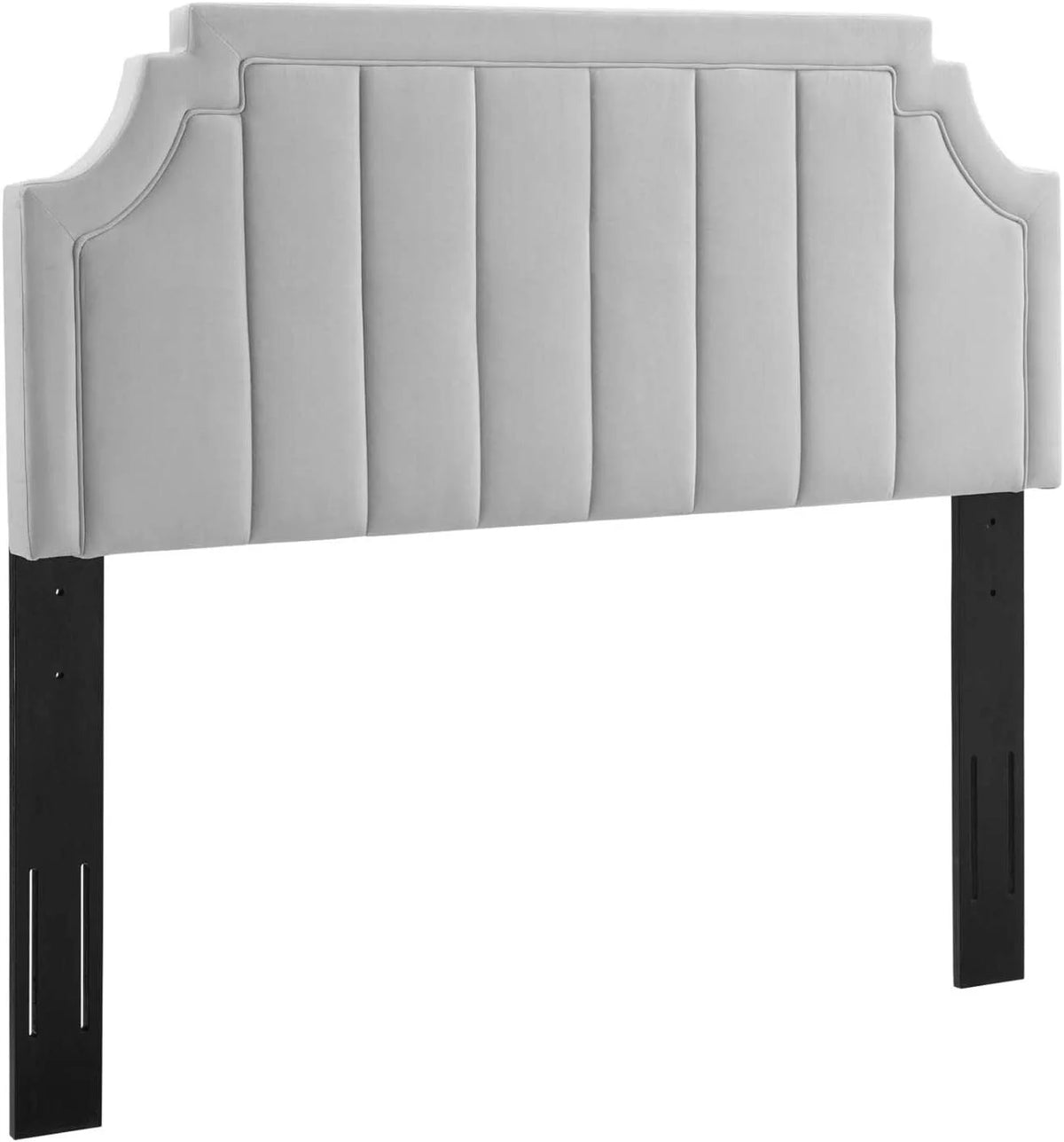 Light Gray Channel Tufted Performance Velvet Headboard G34262