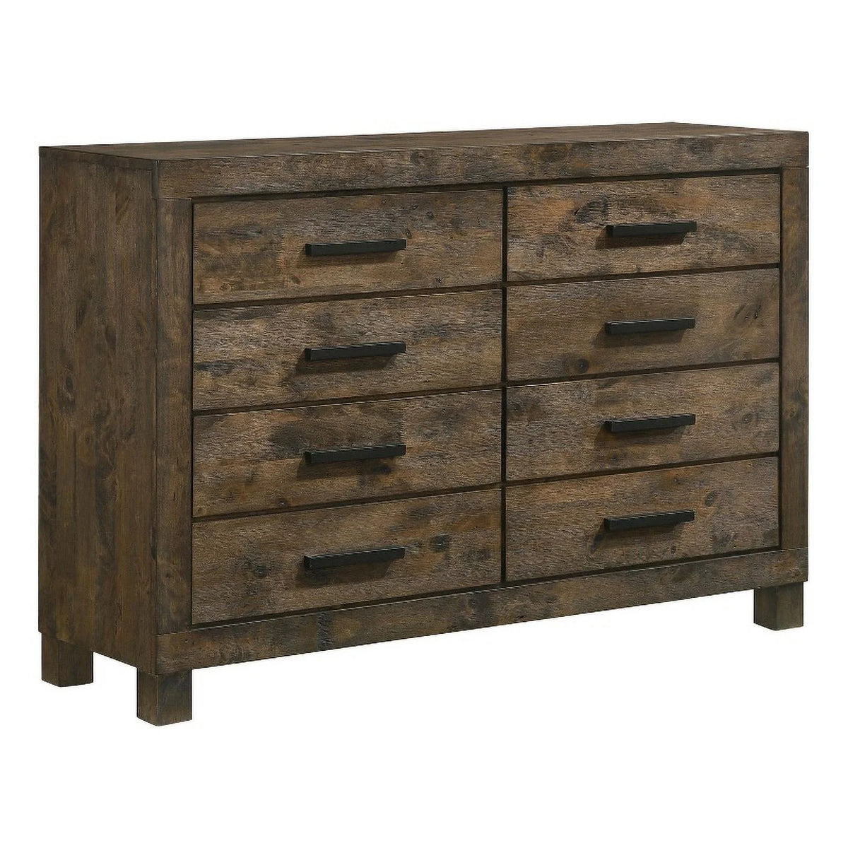 8 Drawer Farmhouse Wood Dresser Rustic Golden Brown V3543