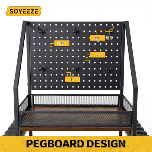 Fishing Rod Holders with Pegboard and Wheels M8050