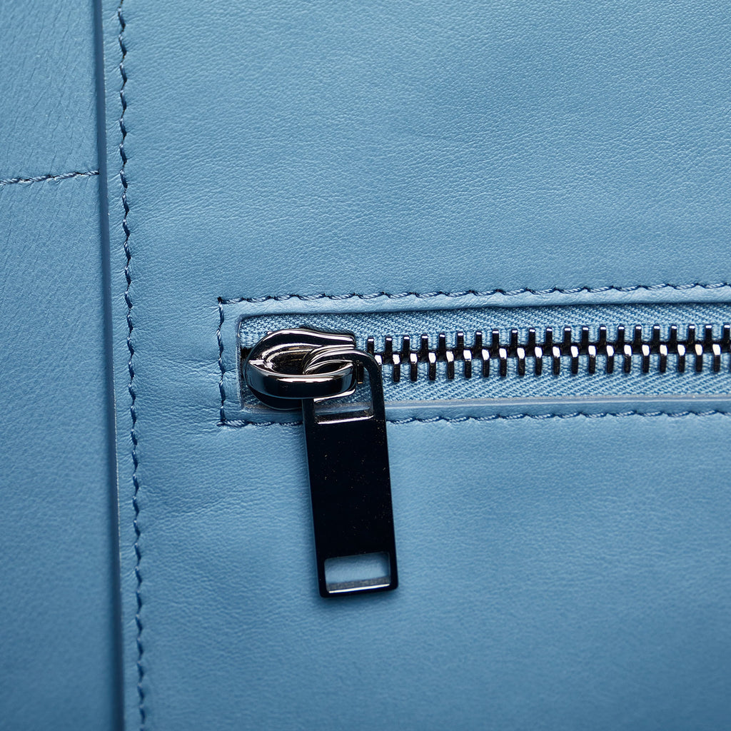 Blue Calf Leather Tote Bag P5606