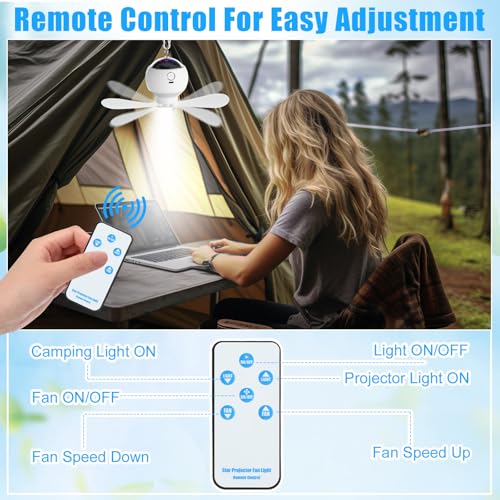 2 Sets Rechargeable Ceiling Fan with LED Lantern T5107