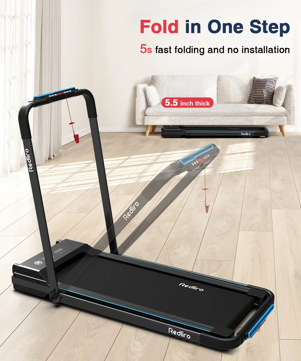 Folding Treadmill with Desk Adjustable Height 265LBS 2.25HP D88766