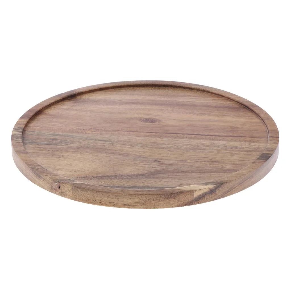 Wooden Rotating Cake Plate with Glass Lid Q70844