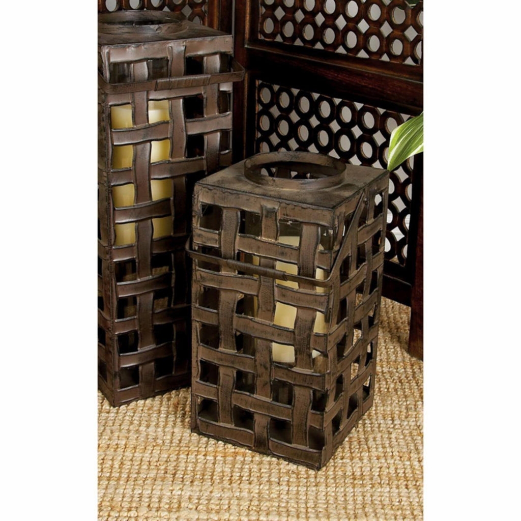 Metal Glass Candle Lantern B80717
