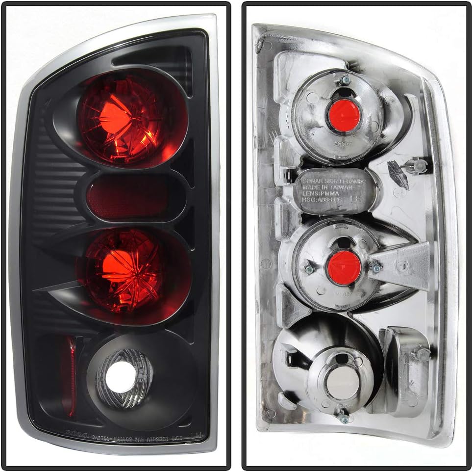 Black Tail Lights Brake Lamps Pair Set Q87825