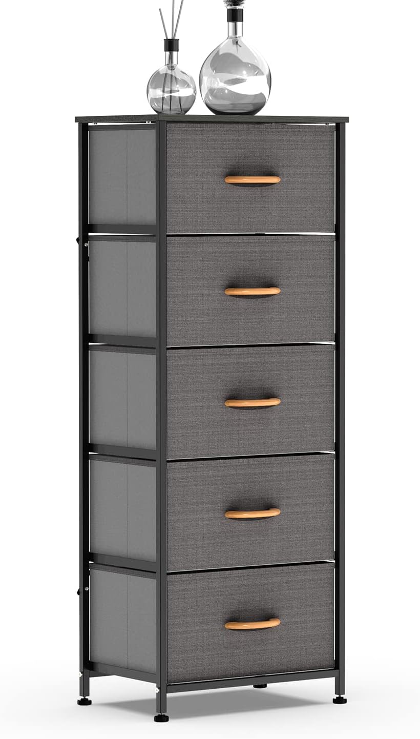 5 Drawer Fabric Dresser Tower T93247