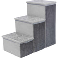 Foldable 3-Step Pet Stairs with Storage H55275