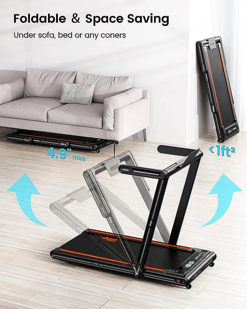2.5HP Walking Pad Treadmill with Remote Control M483538