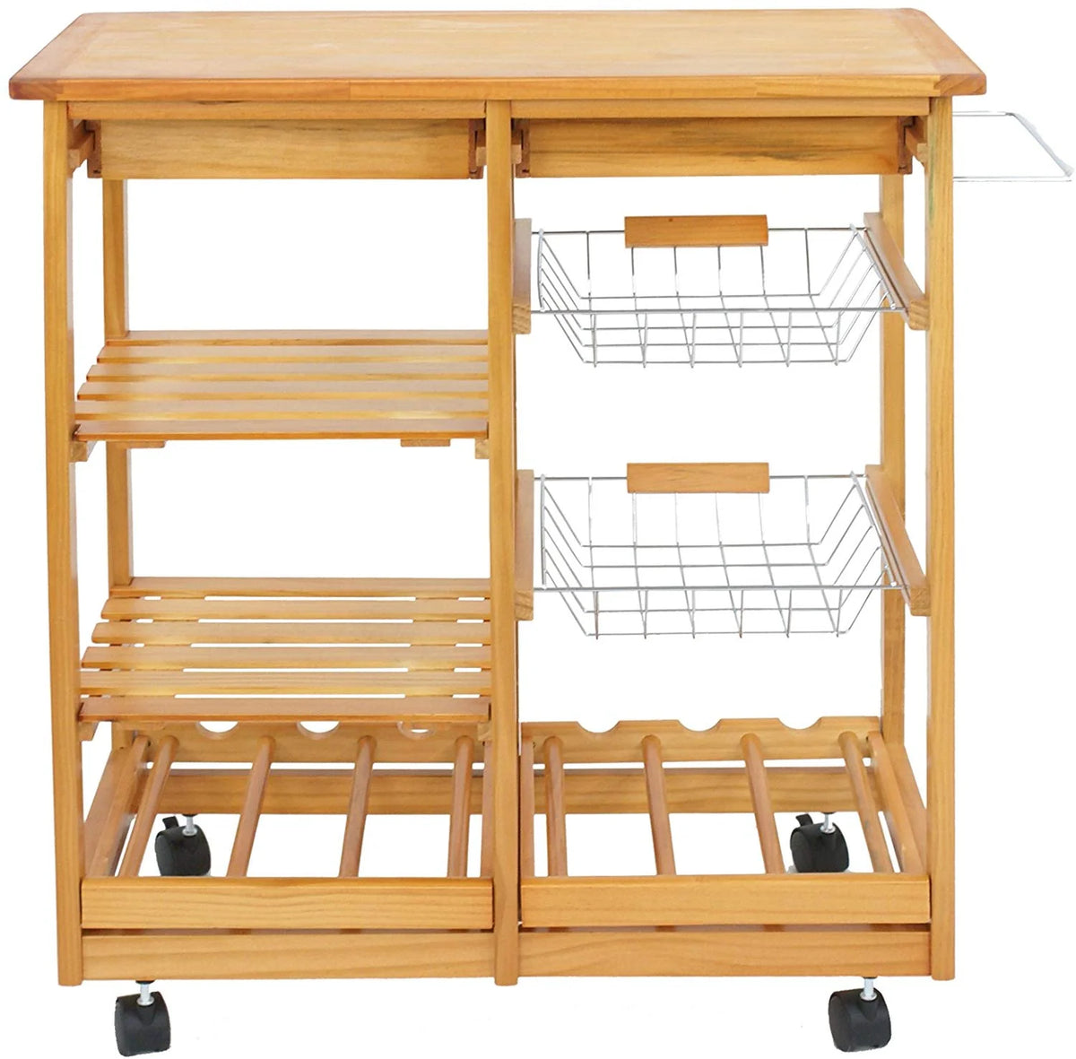 Kitchen Cart Island Rolling Wooden Storage Trolley J67881