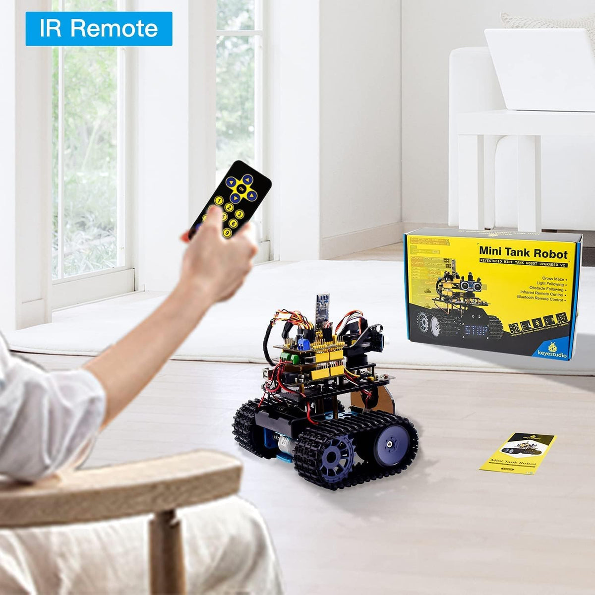 Mini Tank Robot Smart Car Kit with IR and App Control C456