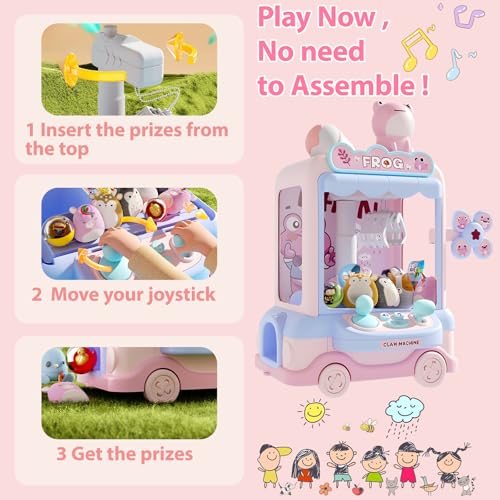 Pink Mini Claw Machine Toy with Wheels F999