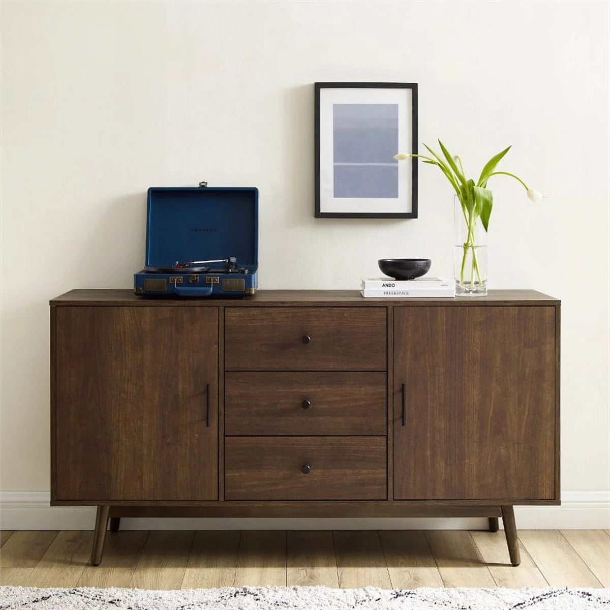 Wooden Mid-Century Modern Sideboard in Brown I92122