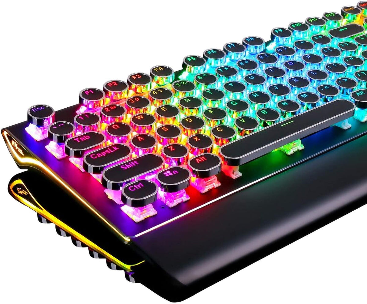 Black 108-Key Mechanical Gaming Keyboard with RGB Backlit N8167
