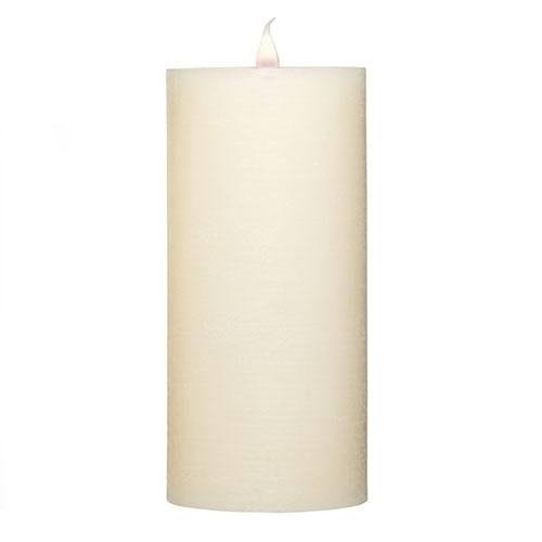 Flameless LED Candle 8x22H Ivory Rustic Outdoor Pillar T97771
