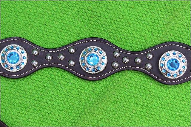 American Leather Turquoise Western Headstall Horse Bridle M958365