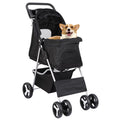 4 Wheel Foldable Pet Stroller with Storage Basket & Cup Holder M615072