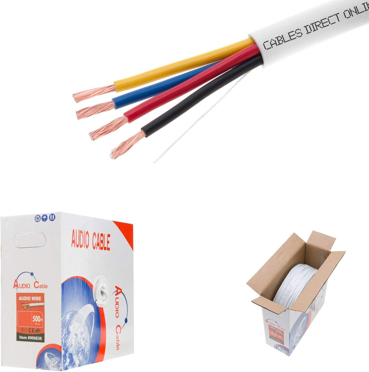 500ft 16AWG 2 Conductors CL2 Rated Speaker Cable Wire J296