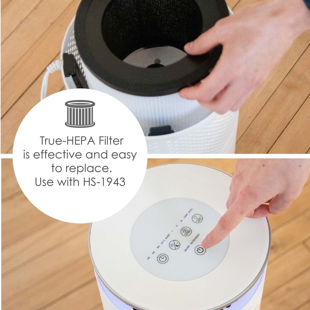 White True HEPA Tower Air Purifier with UV Light G739