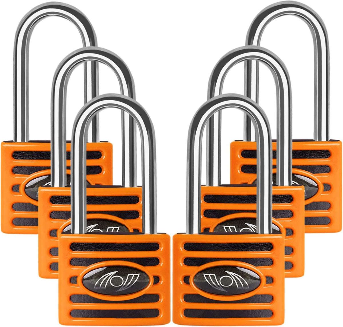2.5 Inch Long Shackle Keyed Alike Padlocks 6 Pack Red A82251