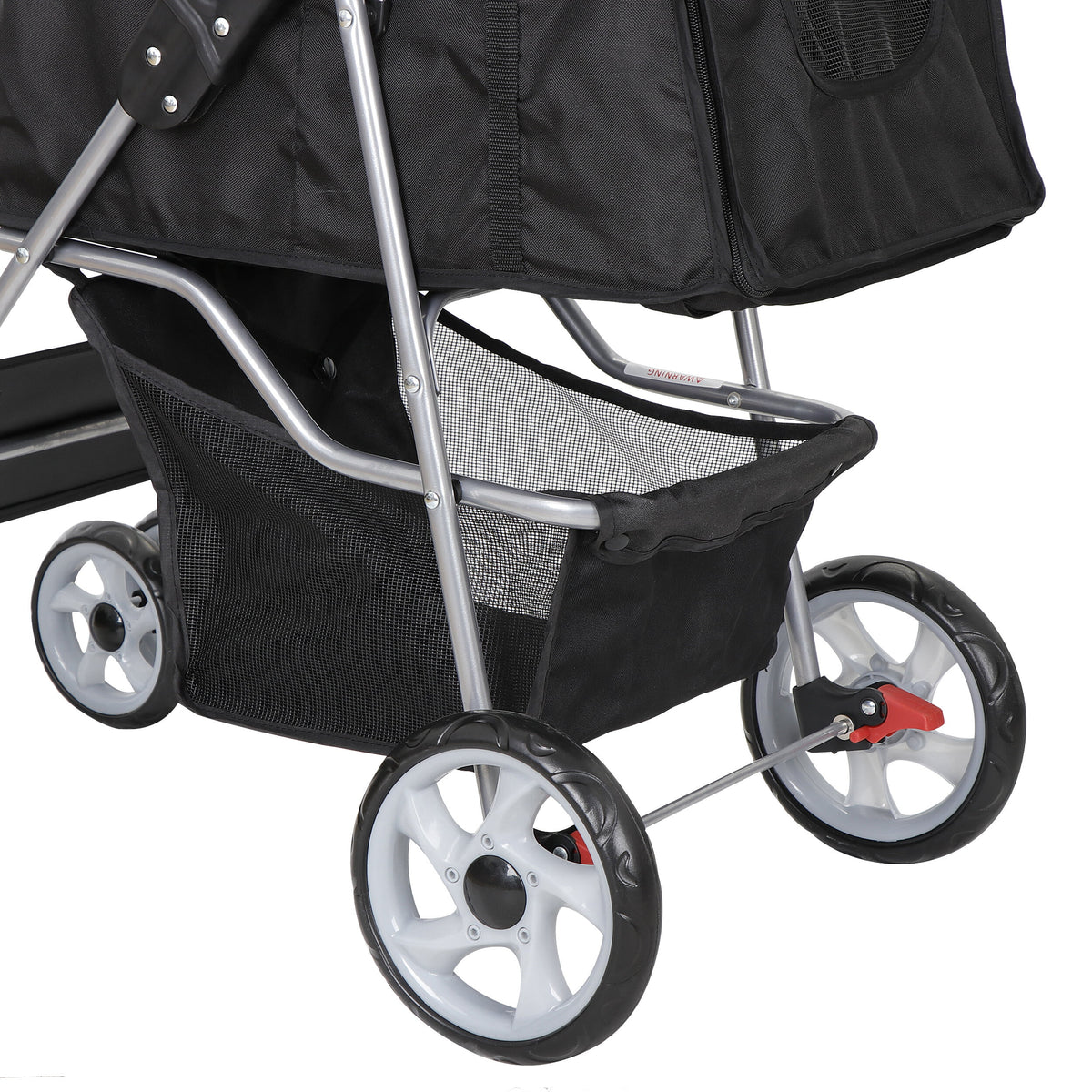 4 Wheel Foldable Pet Stroller with Storage Basket & Cup Holder M615072