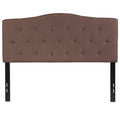 Camel Brown and Black Button Tufted Full Size Headboard R7318