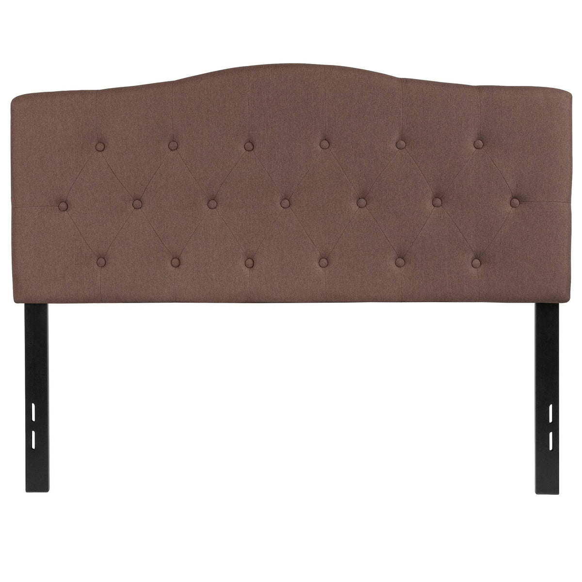 Camel Brown and Black Button Tufted Full Size Headboard R7318