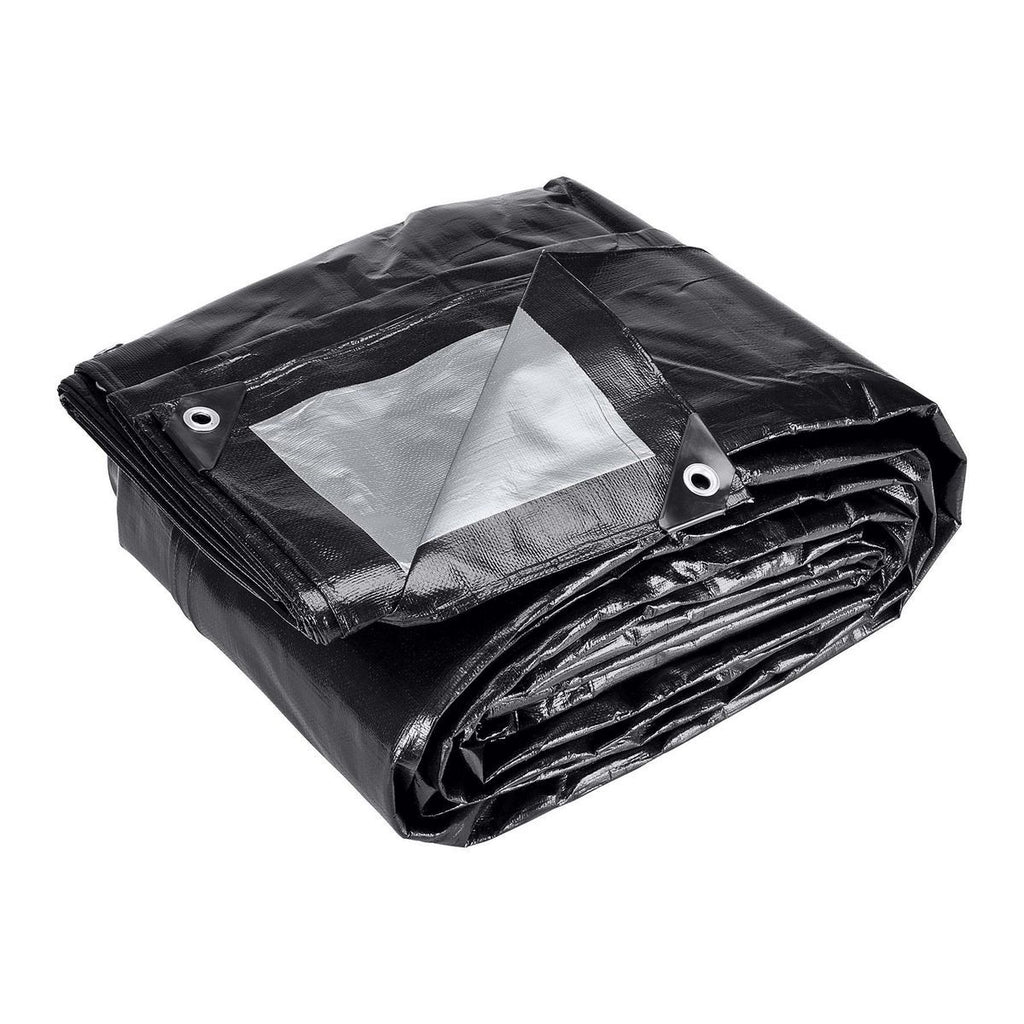 18 ft. x 24 ft. Silver and Black Weather-Resistant Tarp E552183
