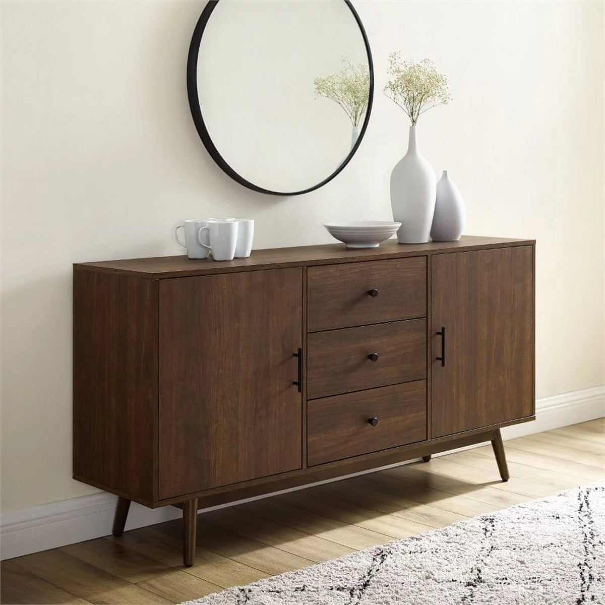 Wooden Mid-Century Modern Sideboard in Brown I92122