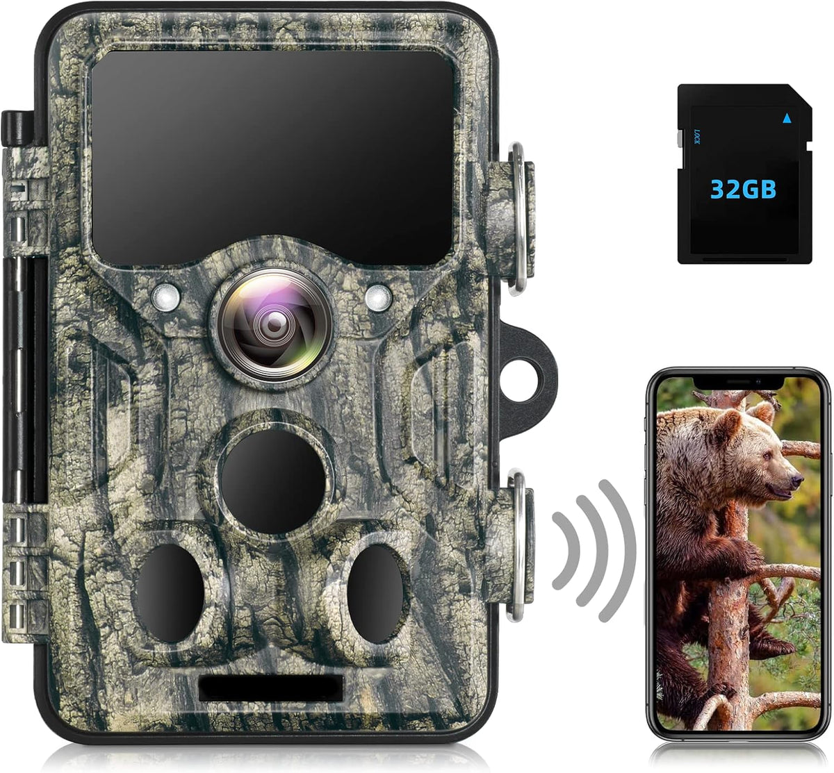20MP 1296P WiFi Trail Camera with Infrared Night Vision IP66 Waterproof M8514