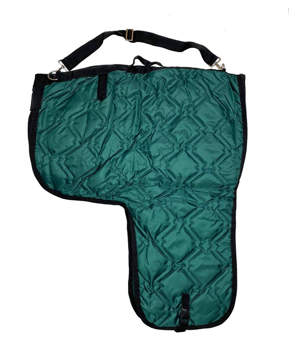 Large Green Poly Fill Saddle Carrier Bag A22283