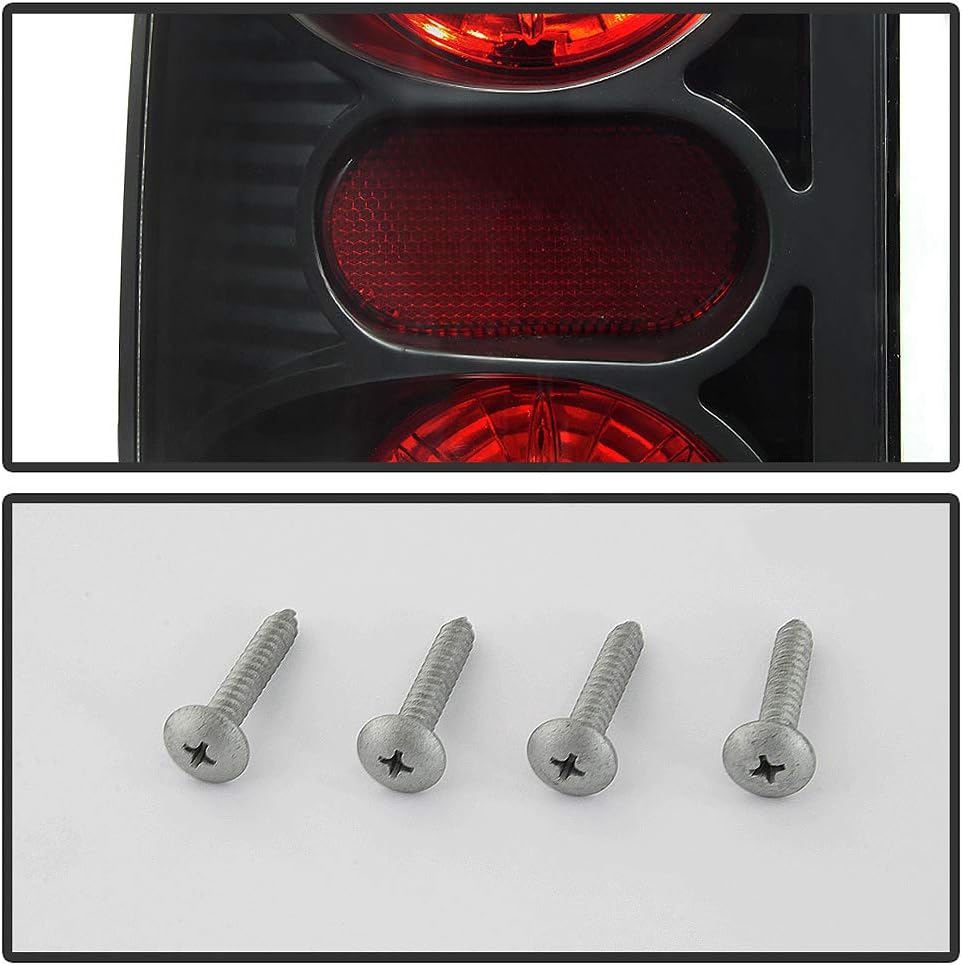 Black Tail Lights Brake Lamps Pair Set Q87825