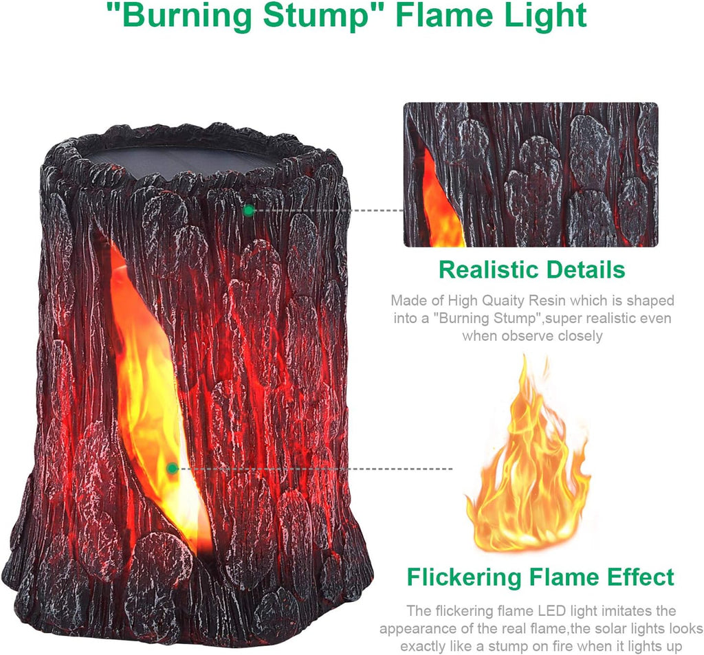 Solar Powered Flickering Flame Lantern Lights 2 Pack T71701
