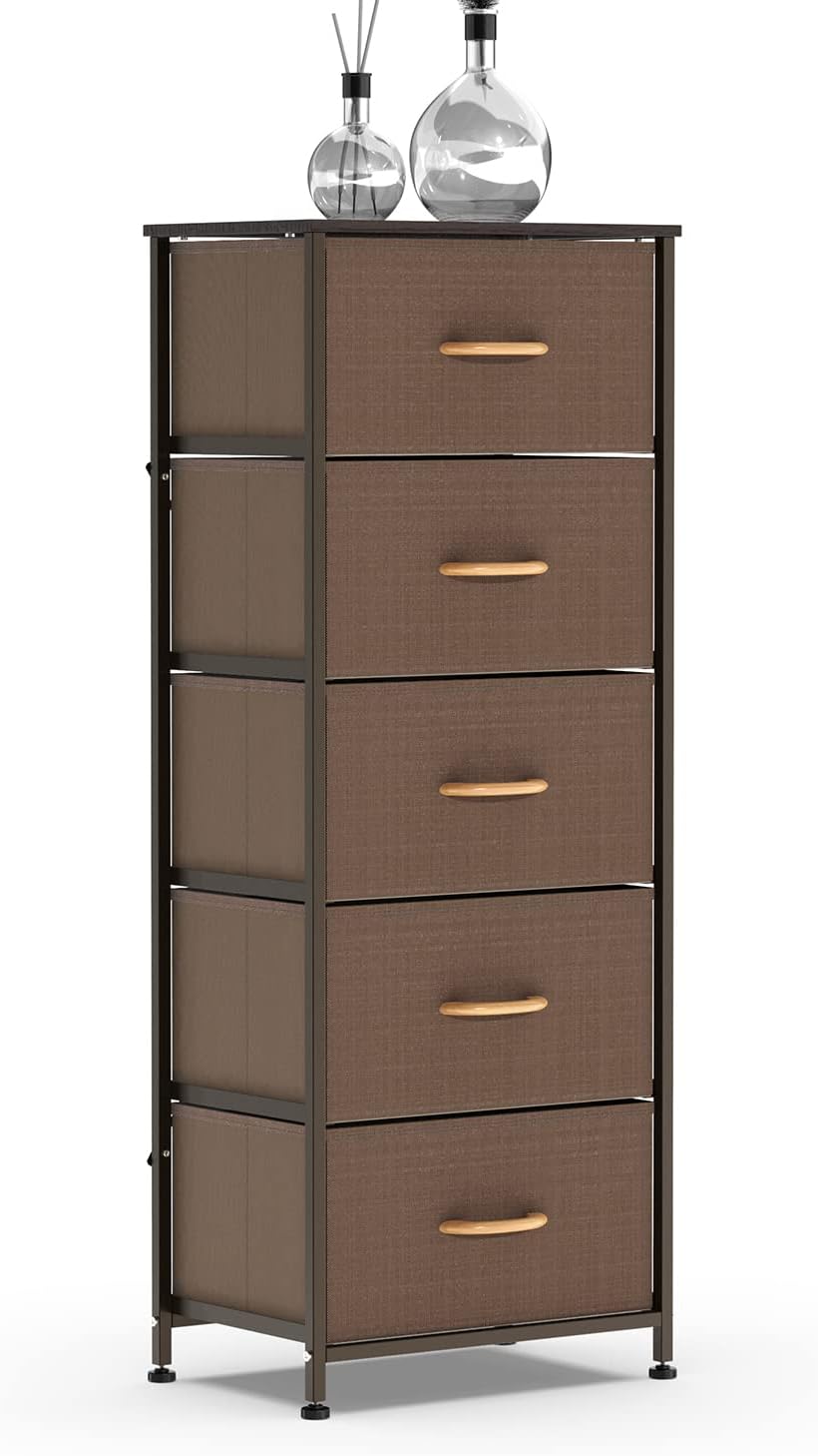5 Drawer Fabric Dresser Tower T93247