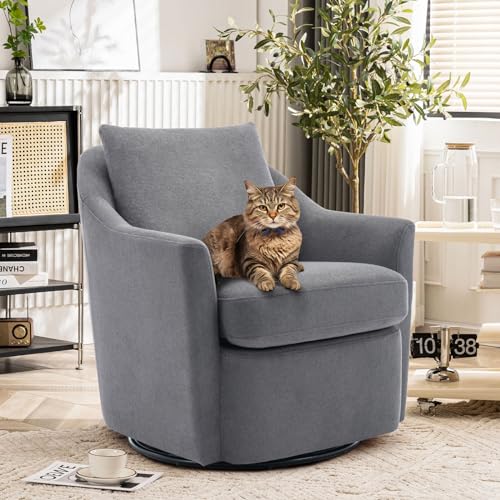 Beige Upholstered Swivel Accent Chair Set of 2 G8343