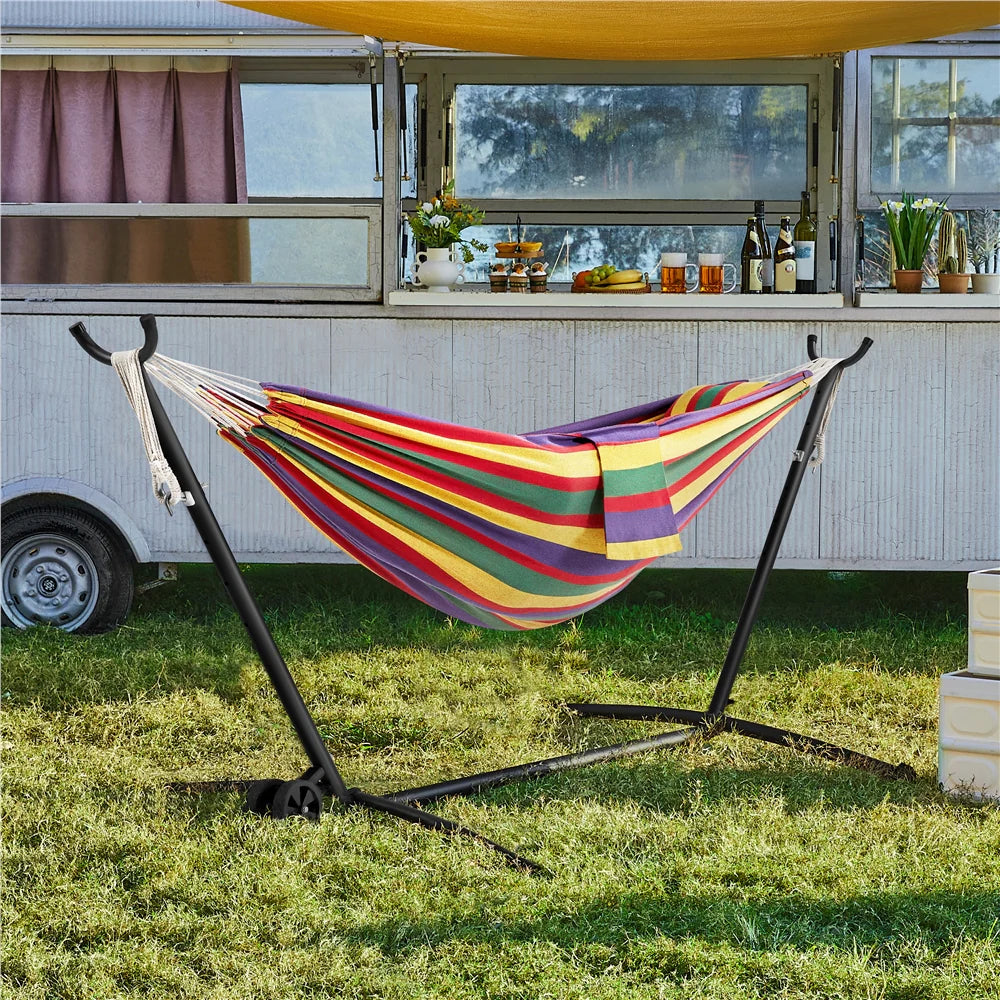 2-people Outdoor Hammock with Wheeled Stand Z75623
