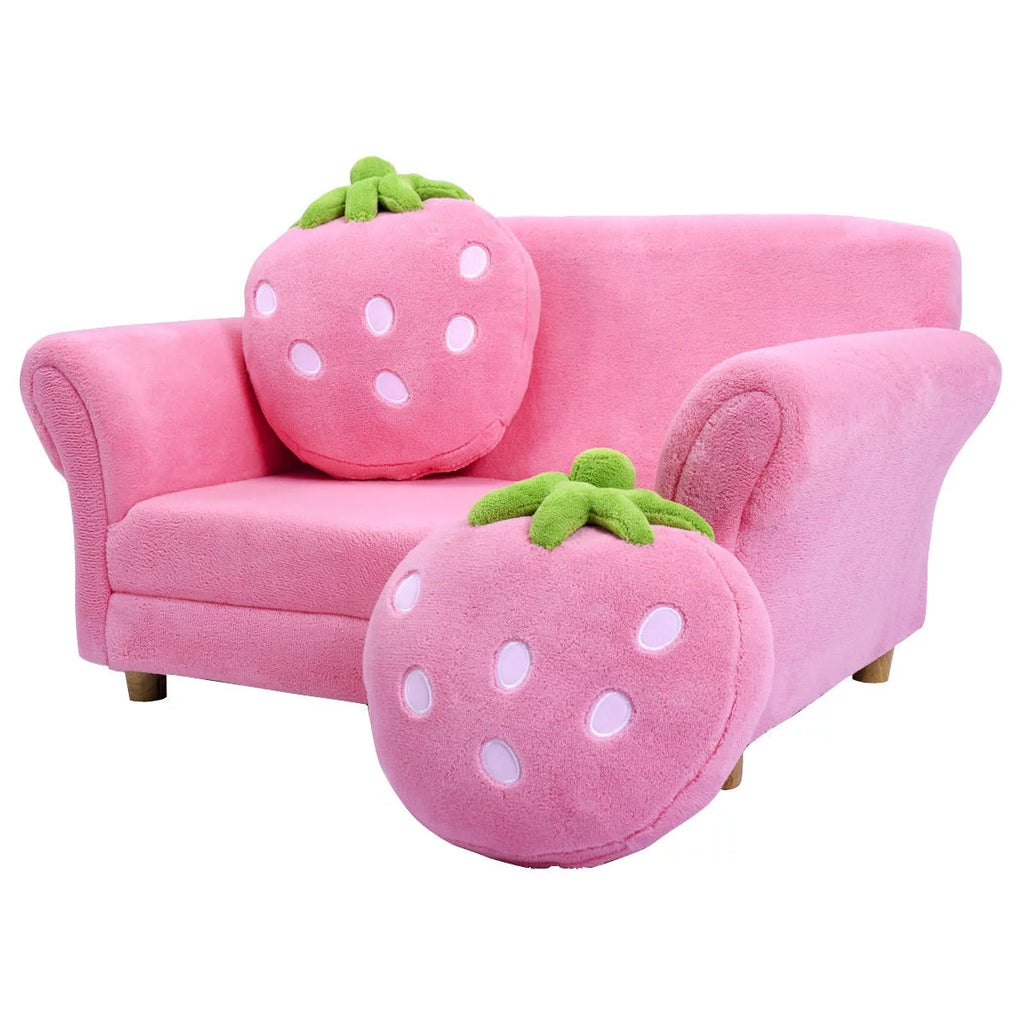 Kids Sofa Armrest Chair with 2 Pillow Pink I724784