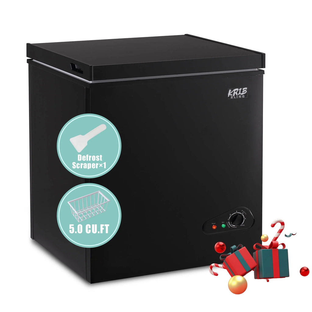 3.5 Cu.Ft Black Chest Freezer with Removable Basket Y95258